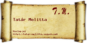 Tatár Melitta névjegykártya